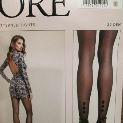 FIORE RAFAELLA DOTTED BOTTOM CALF TIGHTS PANTYHOSE  4 SIZES 20 DENIER BLACK